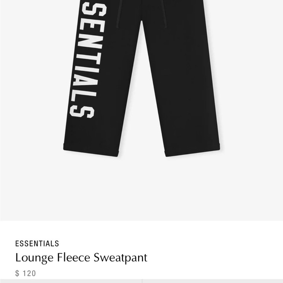 Essentials Black Fleece Lounge Pants - Picture 1 of 2